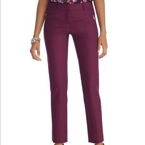 White House Black Market Burgundy Dress Pants Ankle Length